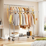 HOKEEPER Heavy Duty Double Rails Clothes Rack 450lbs