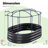 Size of 4' x 3' x 1' Oval Galvanized Raised Garden Bed with Cover#color_white
