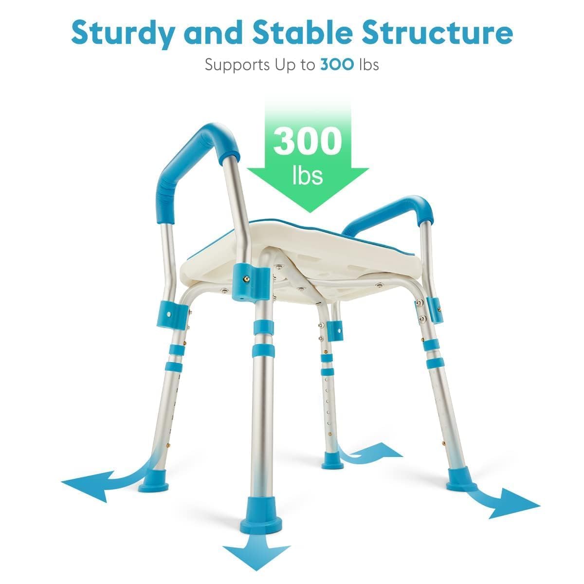 Health Line Adjustable Shower Chair with Removable Arms
