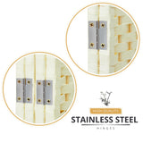 Solid wood frame of the ivory white room divider highlighted for durability and stability, suitable for long-term use.