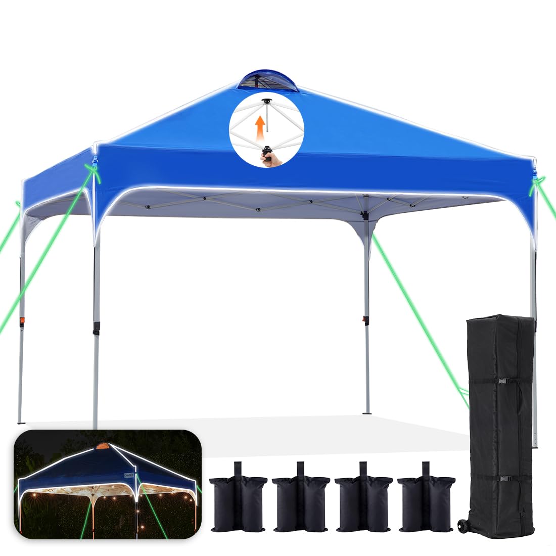 Quictent 10'x10' Instant Pop up Canopy with Vent- Blue