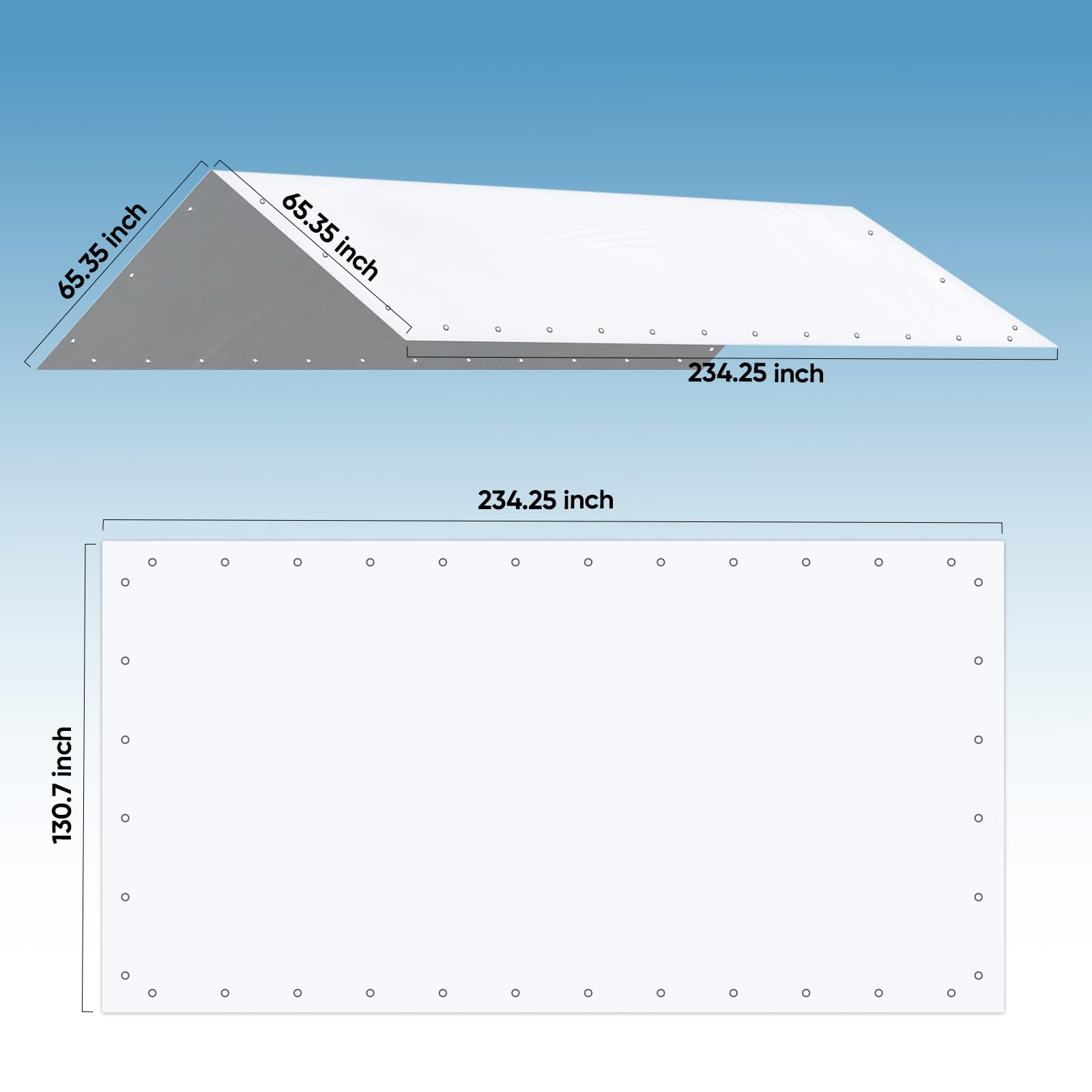 Quictent 10'x20' Carport Replacement Cover with Bungees - White