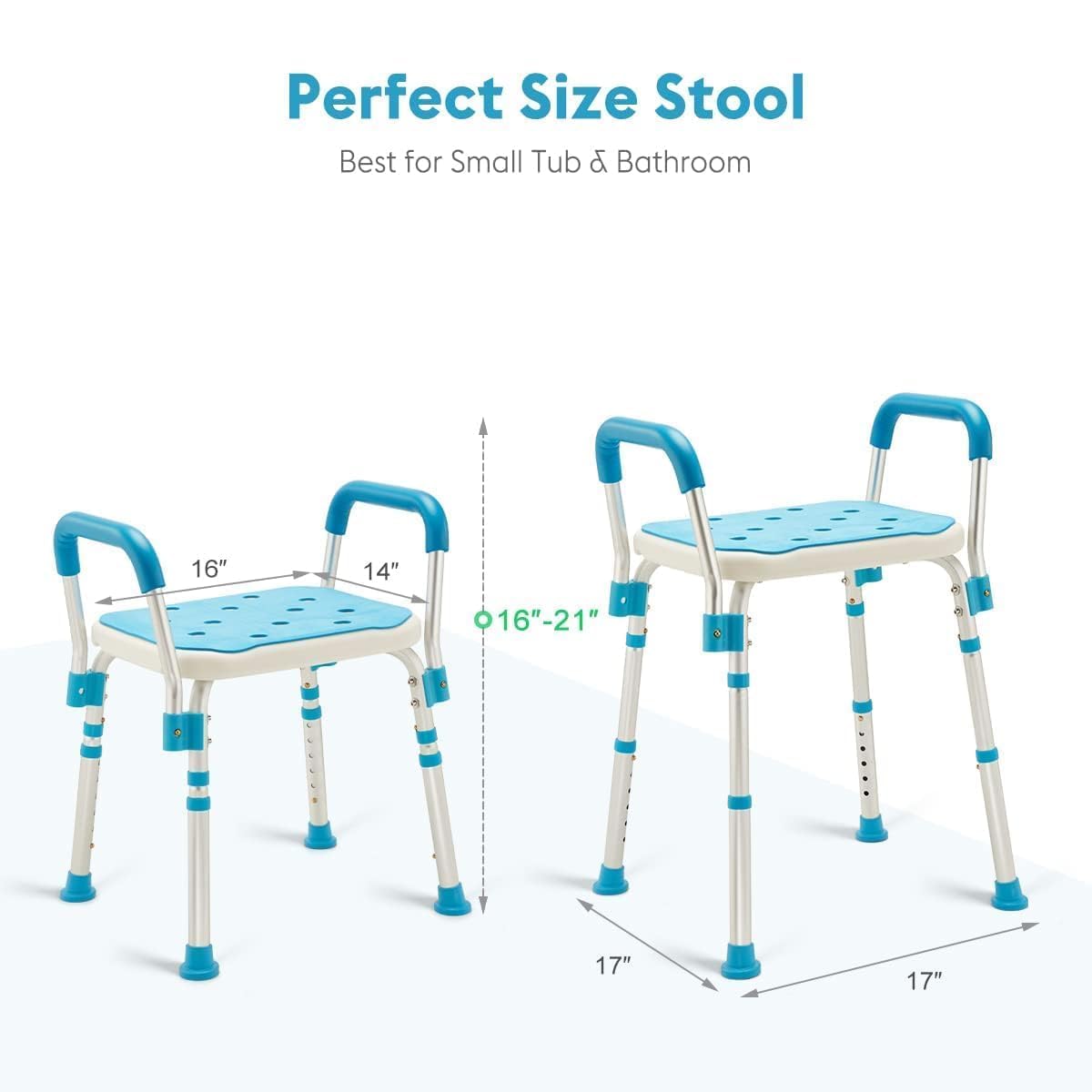 Health Line Adjustable Shower Chair with Removable Arms