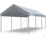 Quictent 10'x20' Galvanized Steel Car Carport- Gray