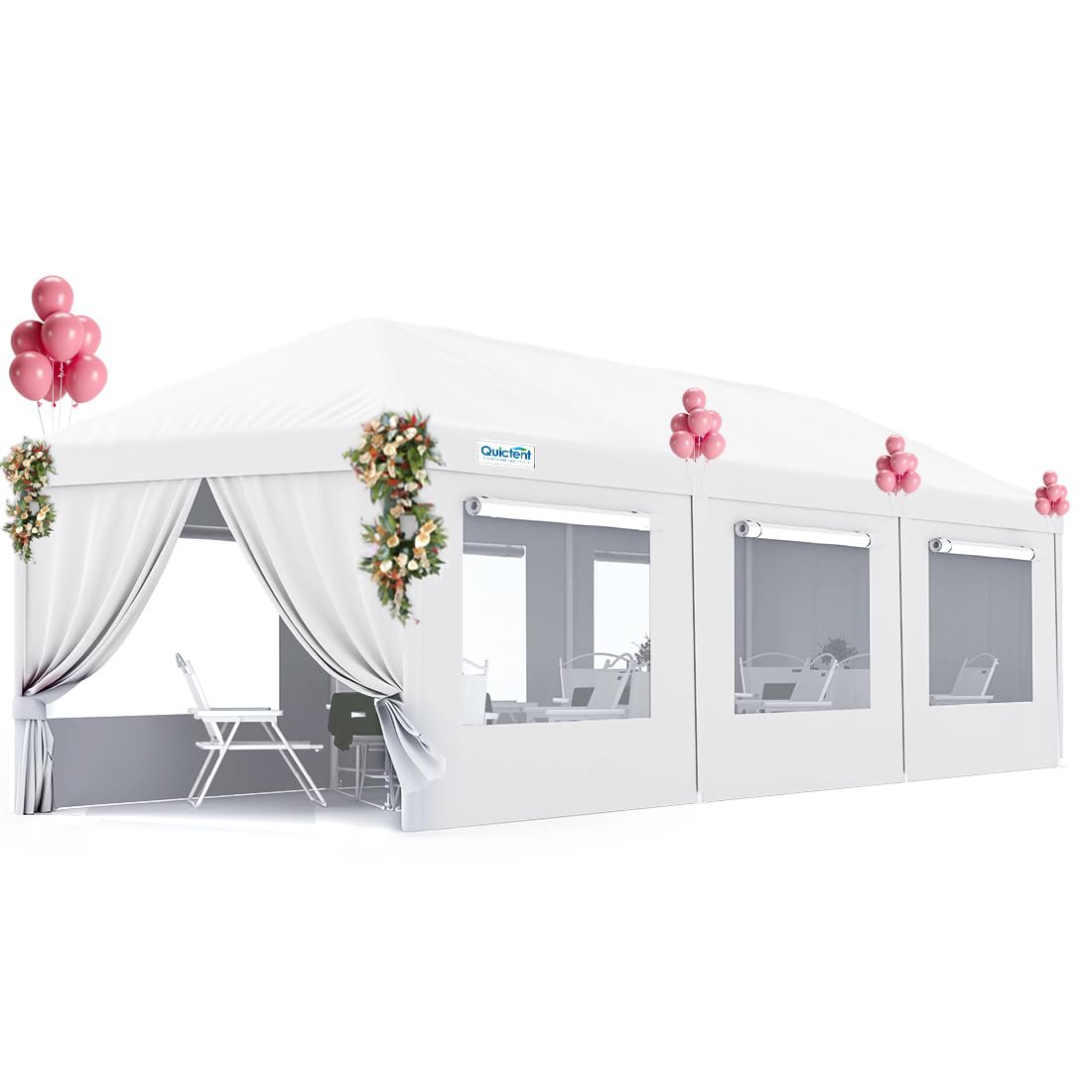 Quictent 10'x30' Party Tent with 6 Mesh Windows