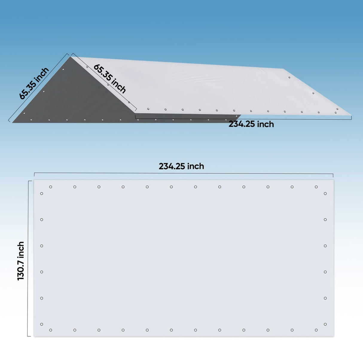 Quictent 10'x20' Carport Replacement Cover with Bungees - Gray