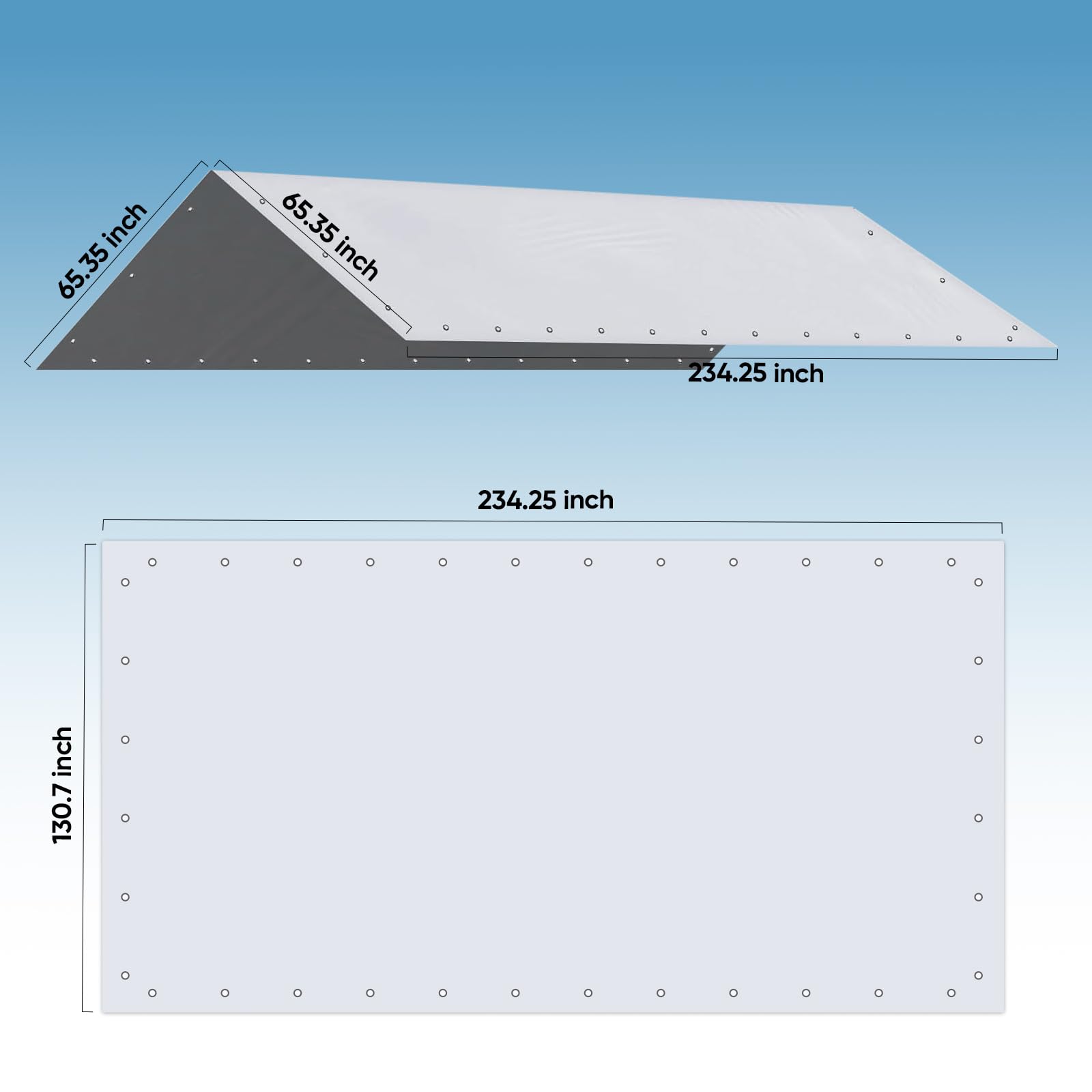 Quictent 10'x20' Carport Replacement Cover with Bungees - Gray