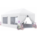 Quictent 10'x20' Heavy Duty Party Tent with Mesh Windows - White