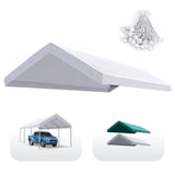 Quictent 10'x20' Carport Replacement Cover with Edge - White