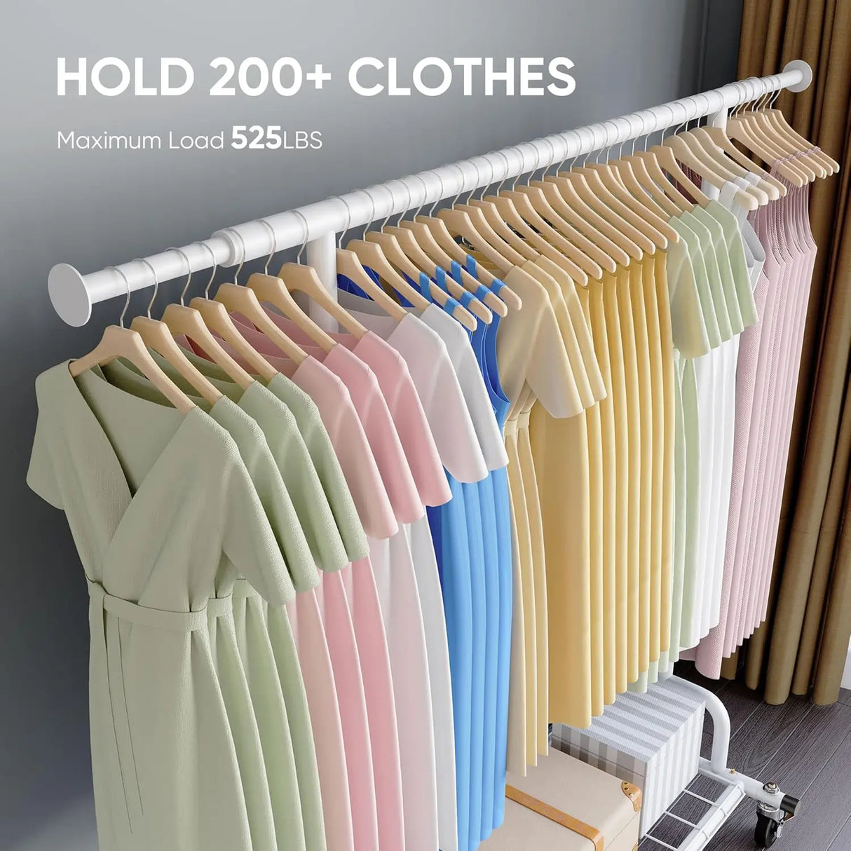 MAXLEAD HOME 525LBS Collapsible Gold Garment Rack