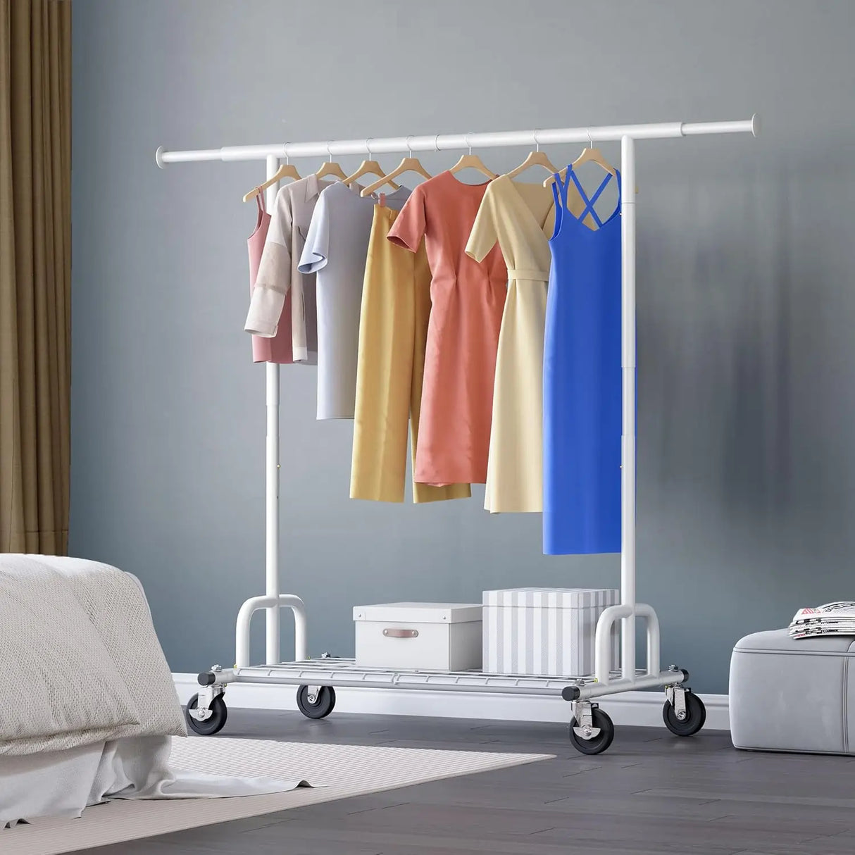 MAXLEAD HOME 525LBS Collapsible Gold Garment Rack