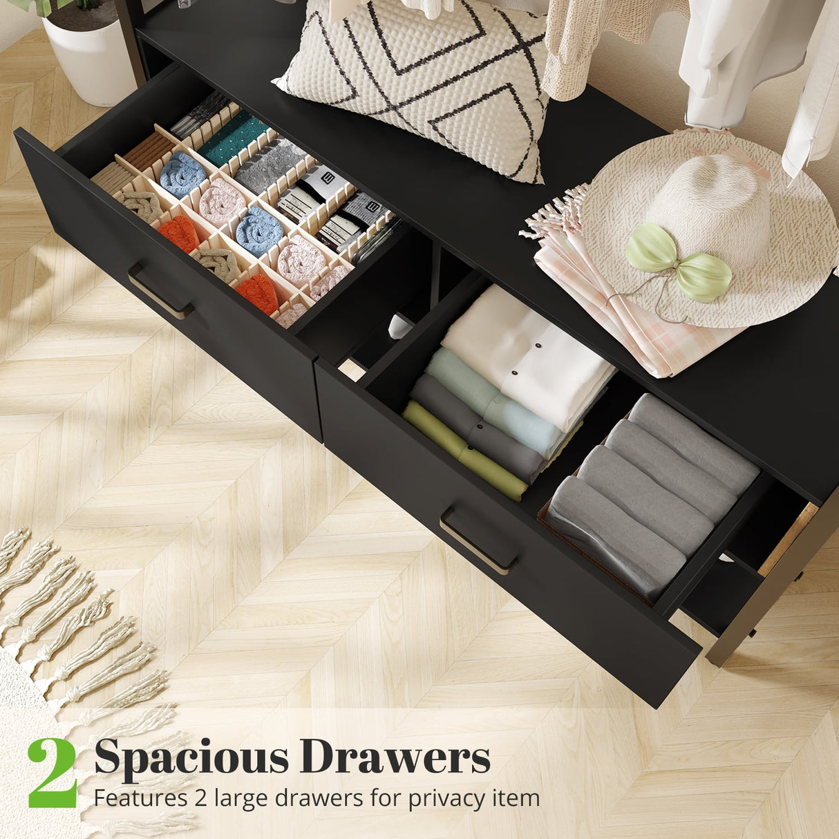HOKEEPER Closet Organizer with Drawers & Hooks