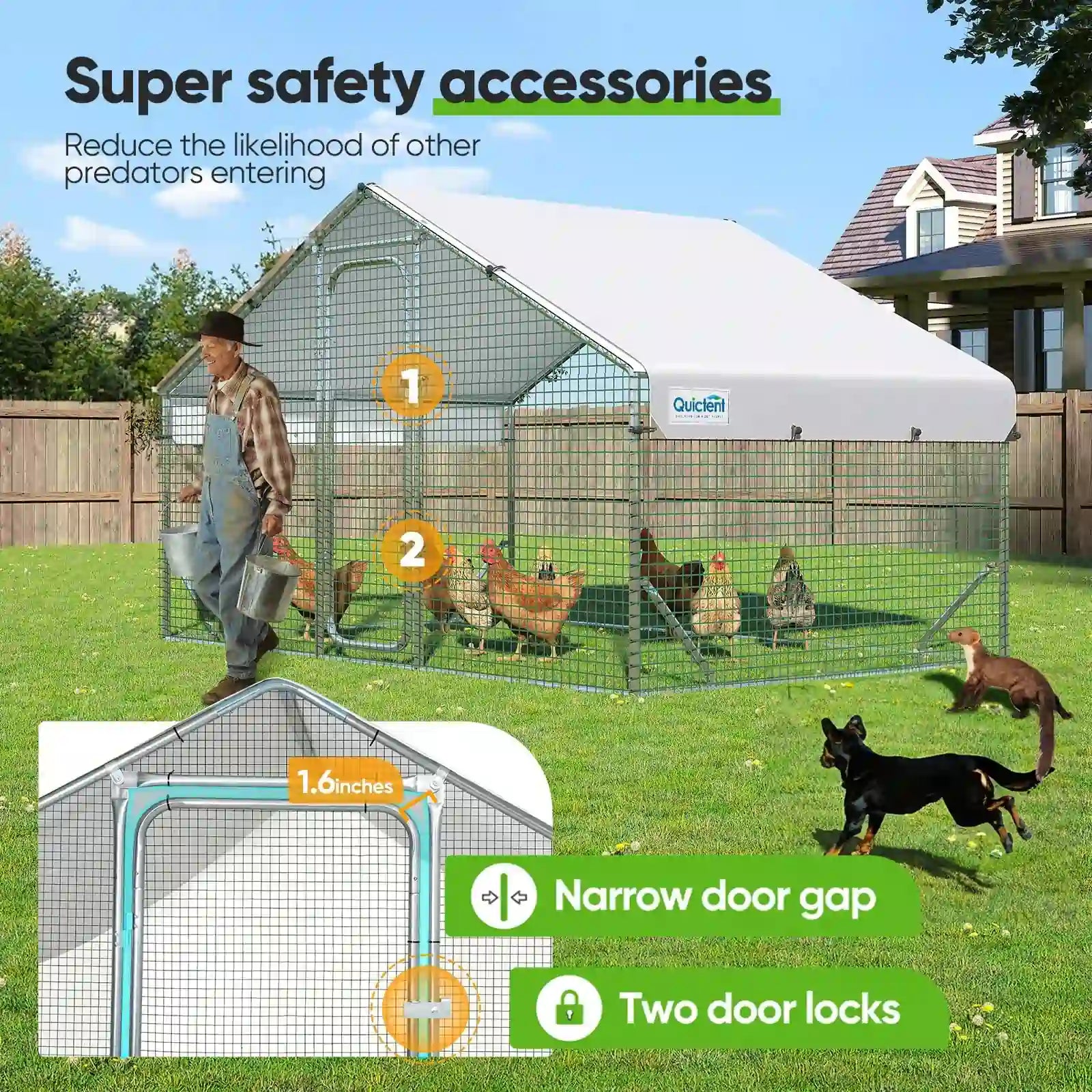 sturdy narrow latch and door gap#size_6.5x9FT Regular-No ladder