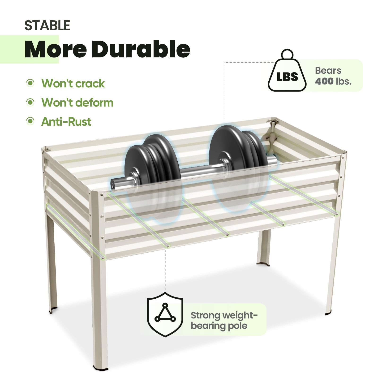 KING BIRD 48'×24"×56" Raised Garden Bed (400LBS) - Beige