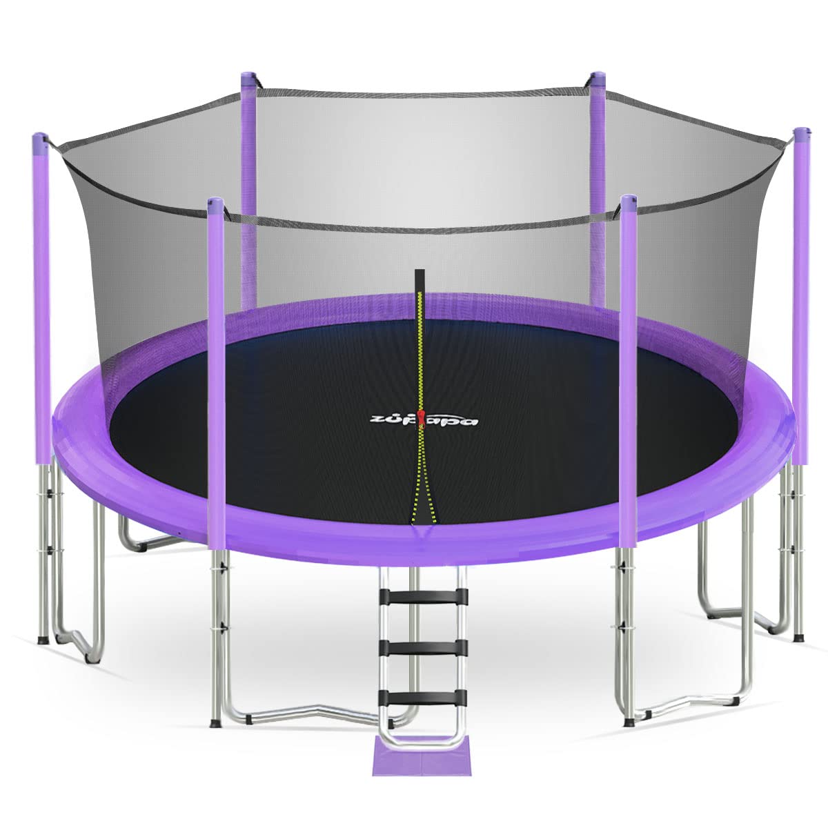 Zupapa 1500LBS 10-16FT No-Gap Design Trampoline with Non-Slip Ladder