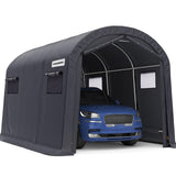 Heavy Duty Round Portable Storage Shed Dark Gray