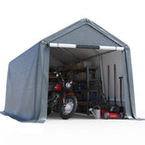 Quictent Portable Storage Shed with Roll-Up Mesh Windows - Dark Gray