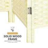 Close-up of the ivory white woven bamboo texture, paired with stainless steel hinges, ensuring a sturdy and stylish design.