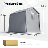 Quictent Storage Shed with Roll-Up Windows - Silver Gray