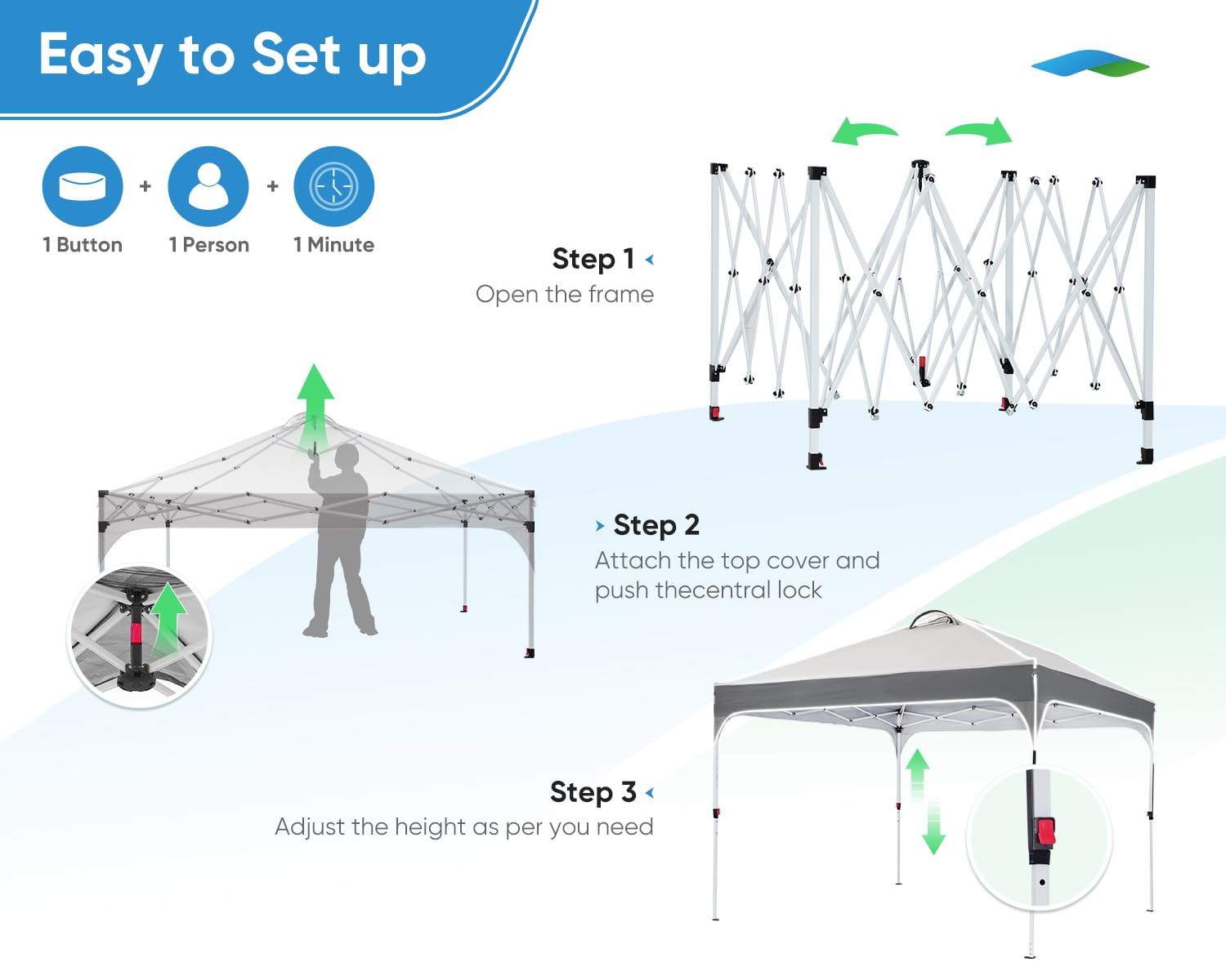 Quictent 10'x10' Easy Set up Pop up Canopy - Dark Grey/Grey