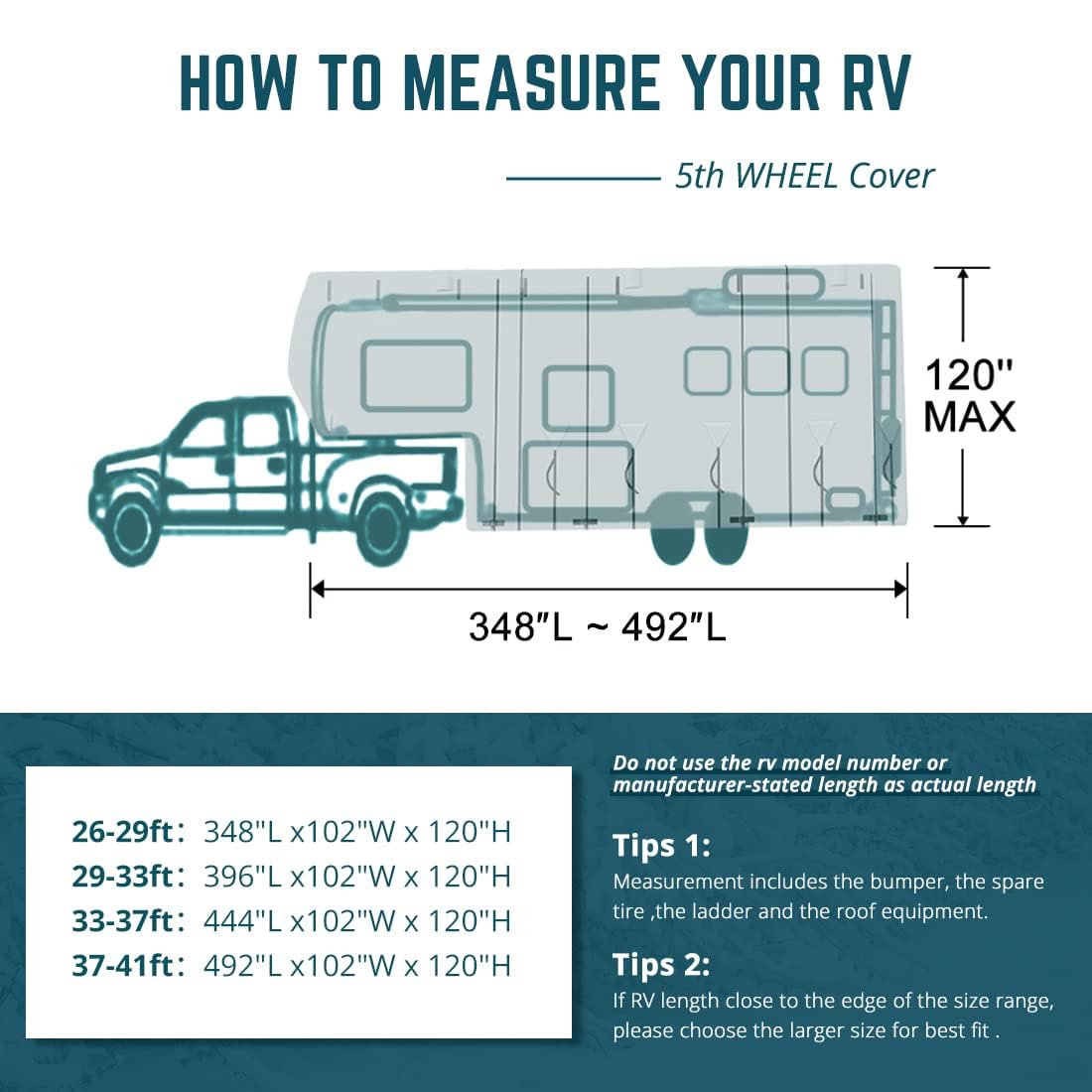 KING BIRD 33'-37' 5-Layer 5th Wheel RV Cover