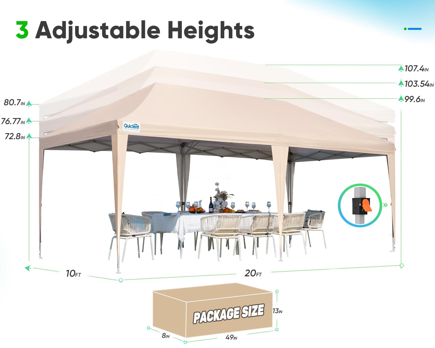 Quictent 10'x20' Pop Up Canopy Tent