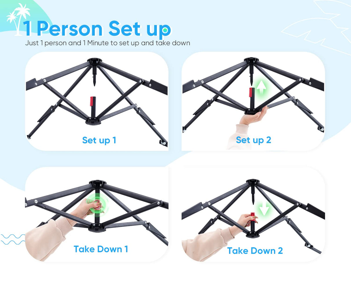 Quictent 10'x10' Portable Pop-up Canopy with Sun Sidewall