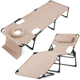 KING BIRD 5-Position Beach Chaise with Face Hole (300LBS)