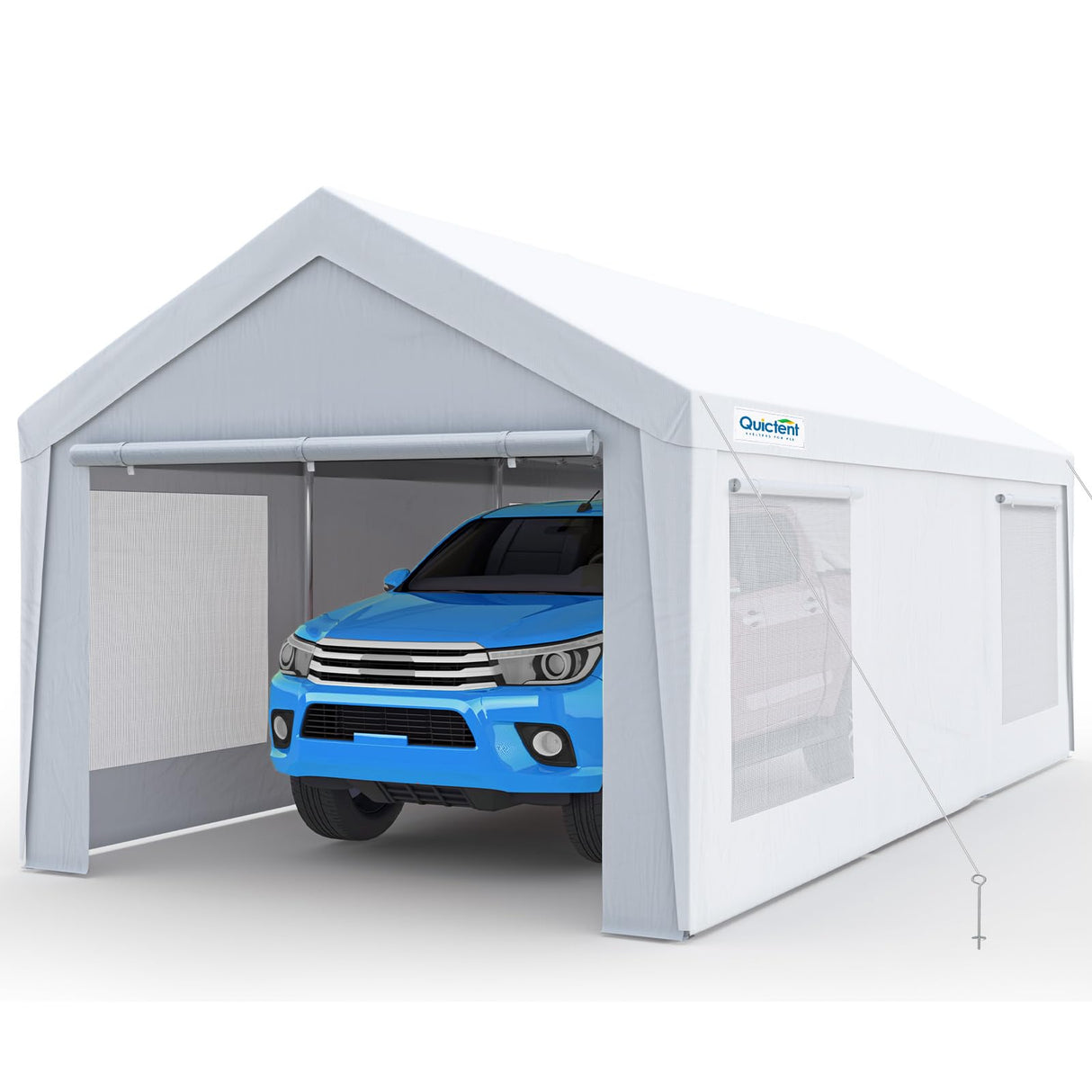 Quictent 12'x20' Ventilated Carport Canopy with Roll-up Windows