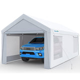 Quictent 12'x20' Ventilated Carport Canopy with Roll-up Windows