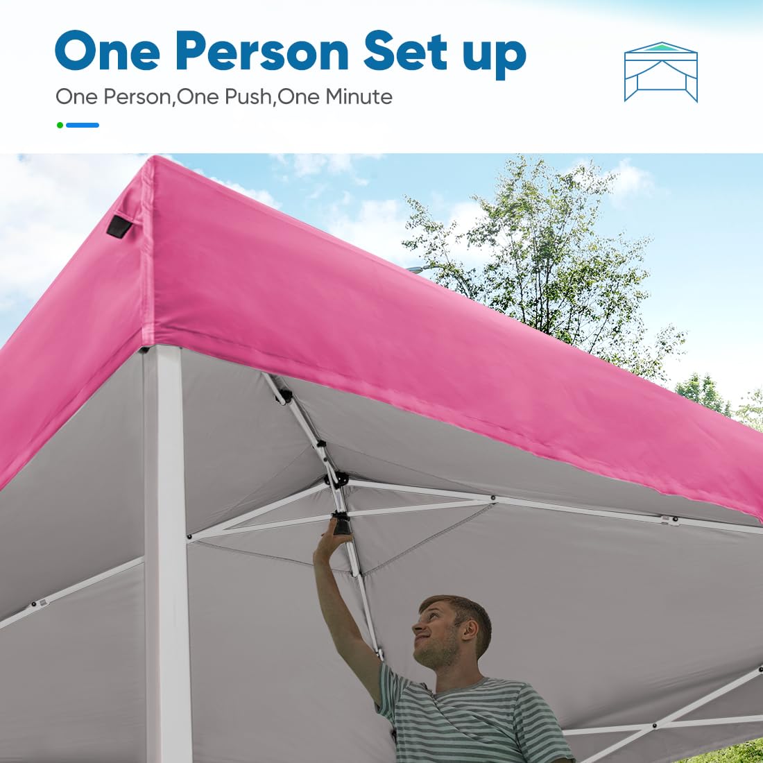 Quictent 10'x10' Pop-up Canopy Tent with 4 Detachable Sidewalls & Wheeled Bag