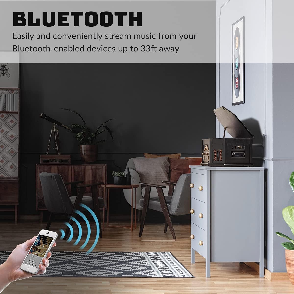 ORCC 10-in-1 Bluetooth Nostalgic Turntable Record Player