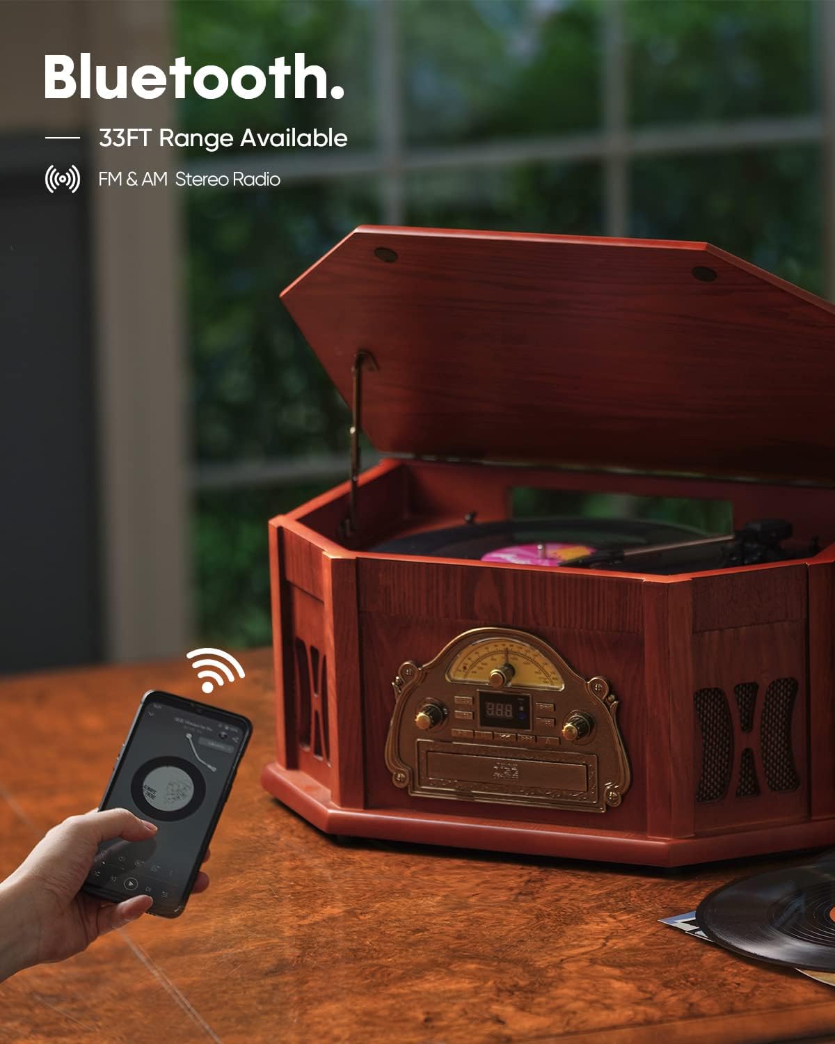 ORCC 10-in-1 Bluetooth Nostalgic Turntable Record Player