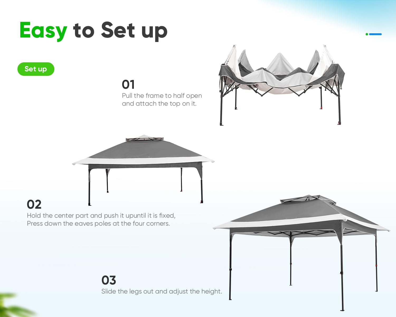 Quictent 12'x12' Pop-up Gazebo Canopy with Sun Protection - Grey