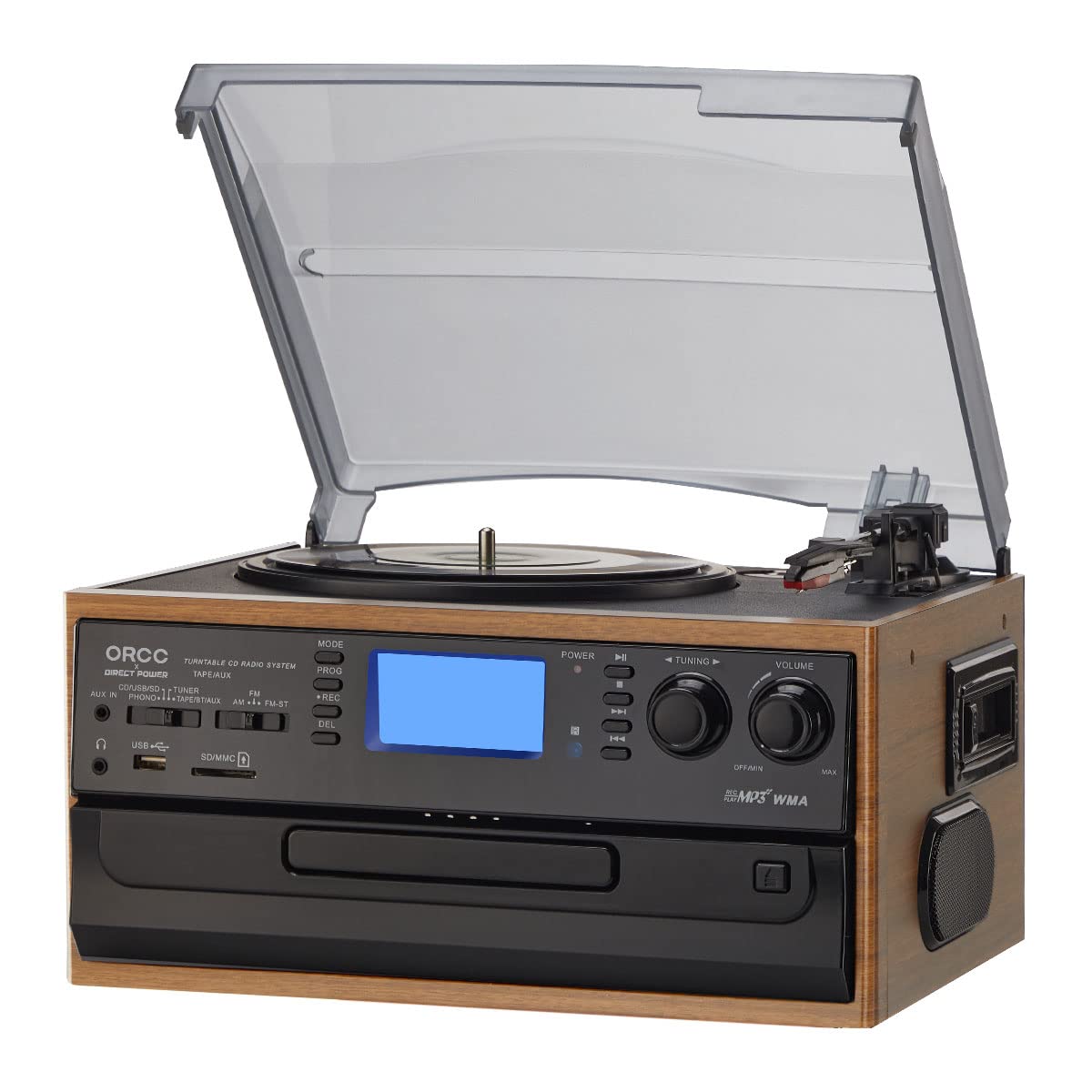 ORCC 10-in-1 Portable Bluetooth Vinyl Turntable