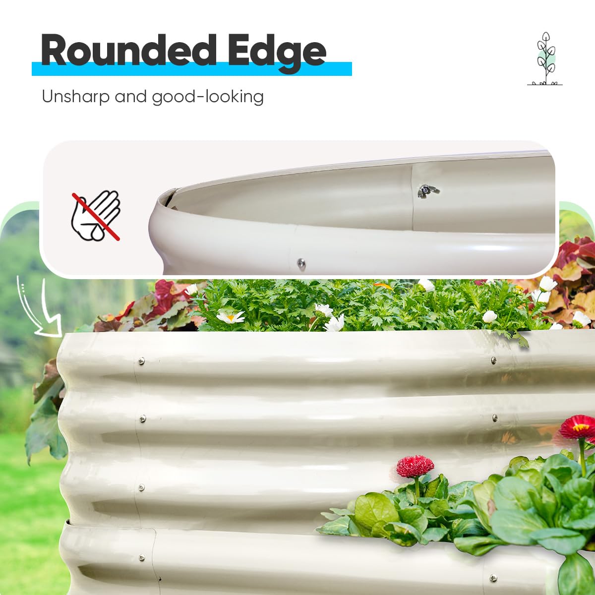 Quictent 43"x63"x31.5" Tiered Raised Garden Bed Kit - Beige