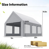Quictent 12'x20' Heavy Duty Carport Tent with Ventilation