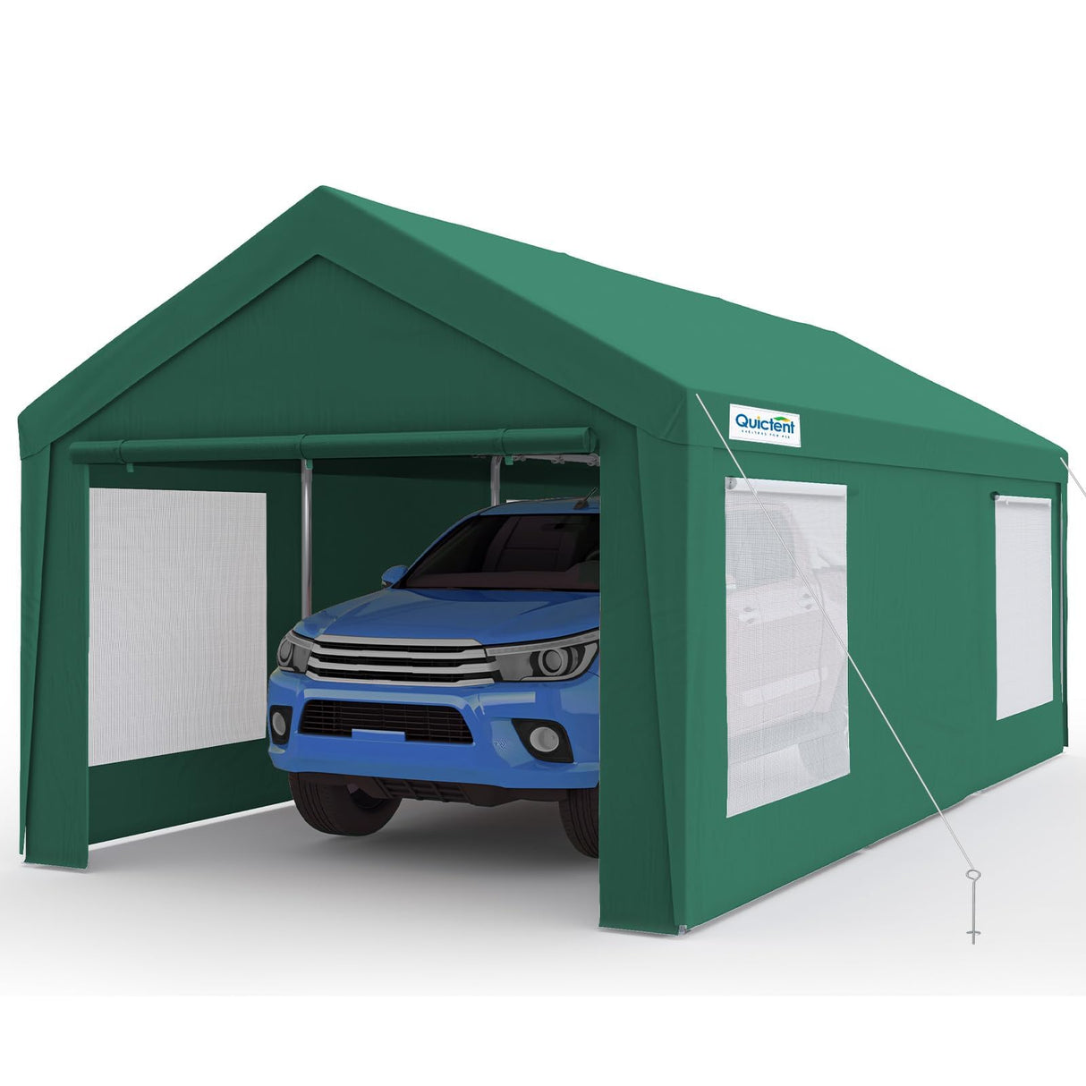 Quictent 12'x20' Ventilated Carport Canopy with Roll-up Windows