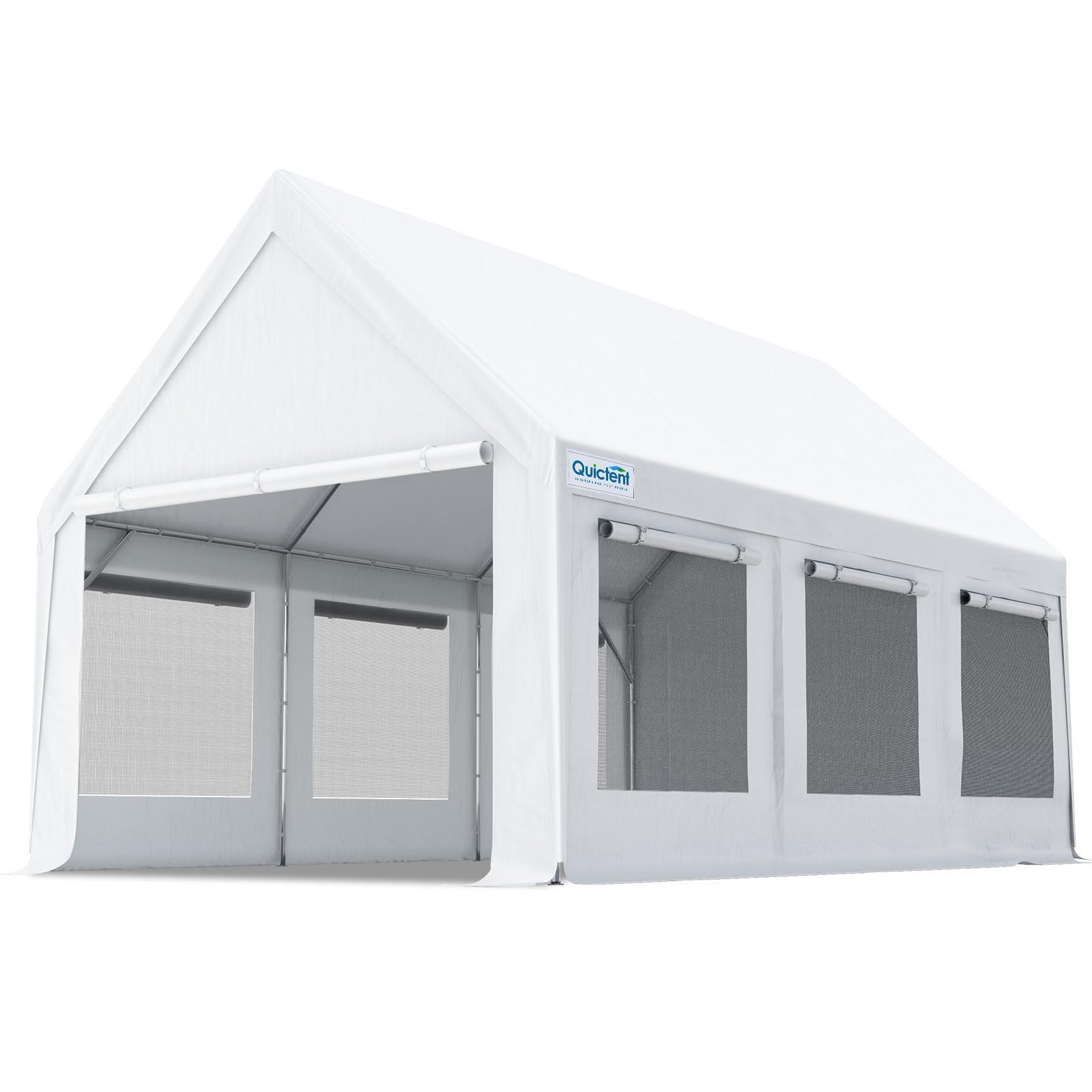 Quictent 12'x20' Heavy Duty Carport Tent with Ventilation - White