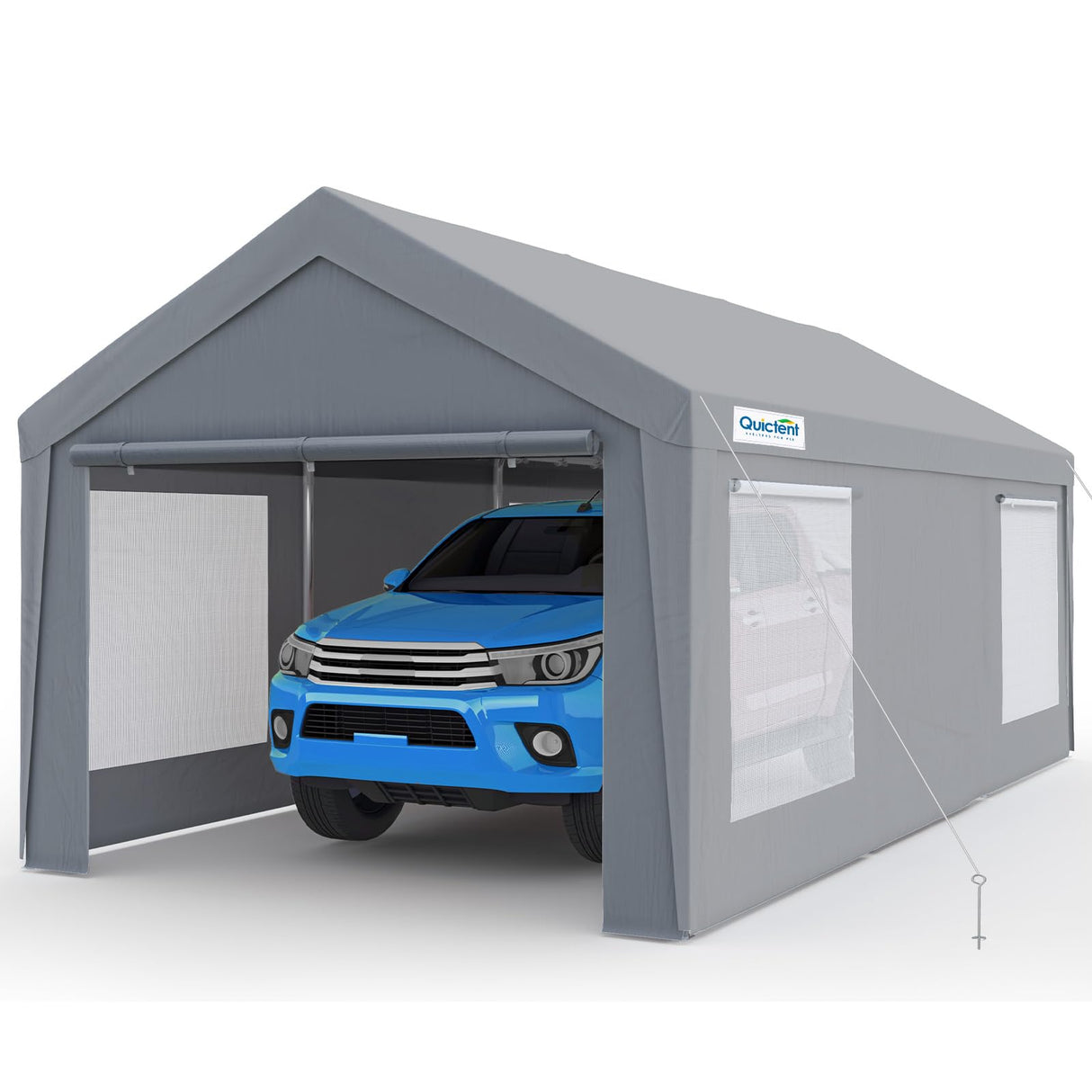 Quictent 12'x20' Ventilated Carport Canopy with Roll-up Windows