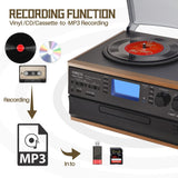 ORCC 10-in-1 Portable Bluetooth Vinyl Turntable