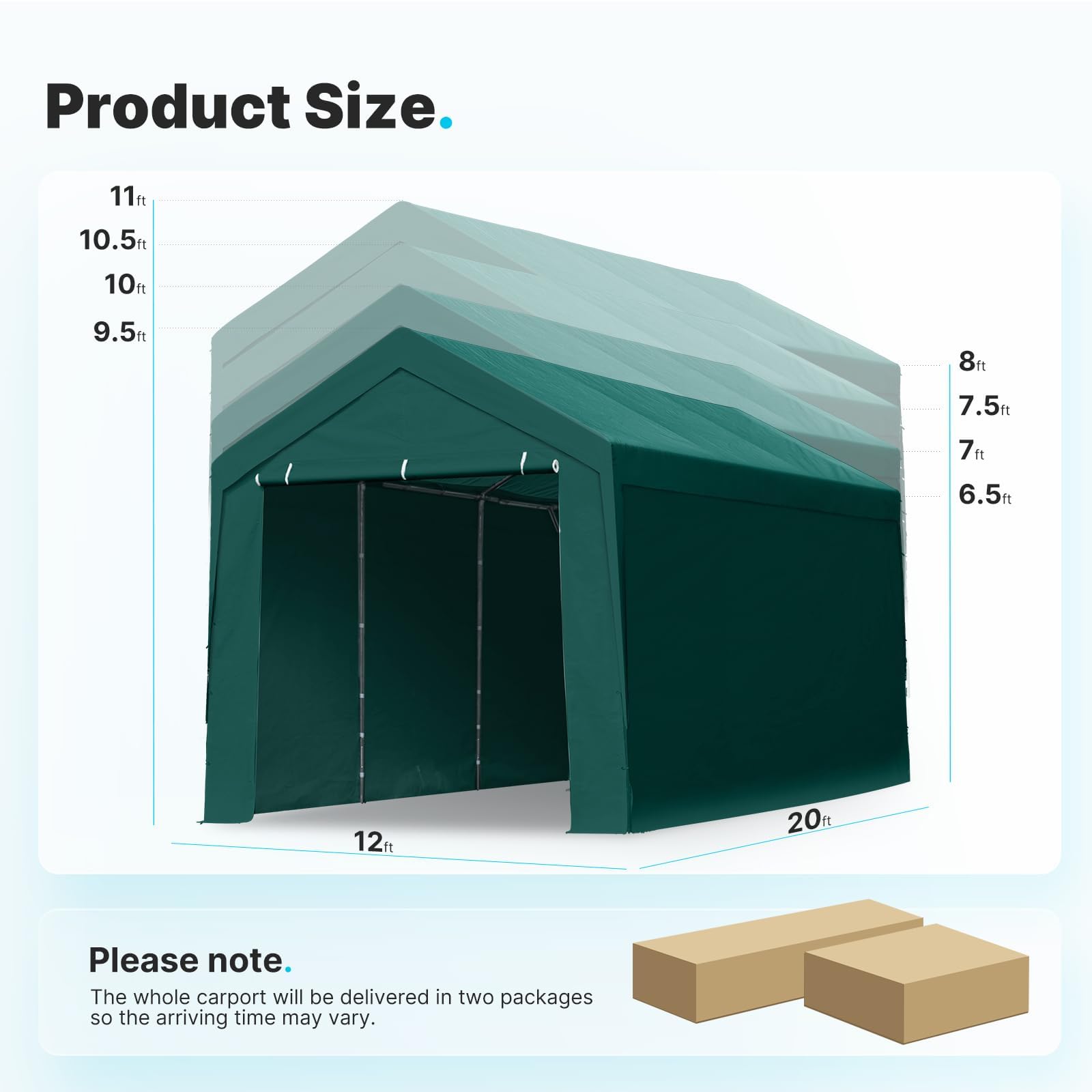 MAXLEAD 12x20 ft Extra Large Heavy Duty Carport