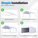 Quictent 13'x20' Reinforced Car Canopy with Removable Sidewalls