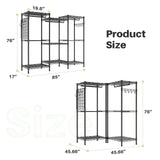 Closet Clothes Rack with Mesh Board & Hooks