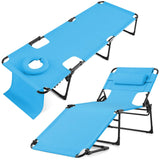 KING BIRD 5-Position Beach Chaise with Face Hole (300LBS)
