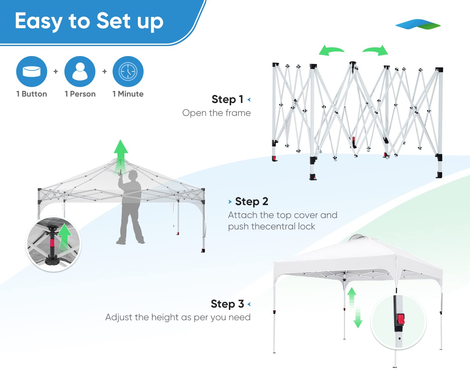 Quictent 10'x10' Instant Pop-up Canopy Tent - White