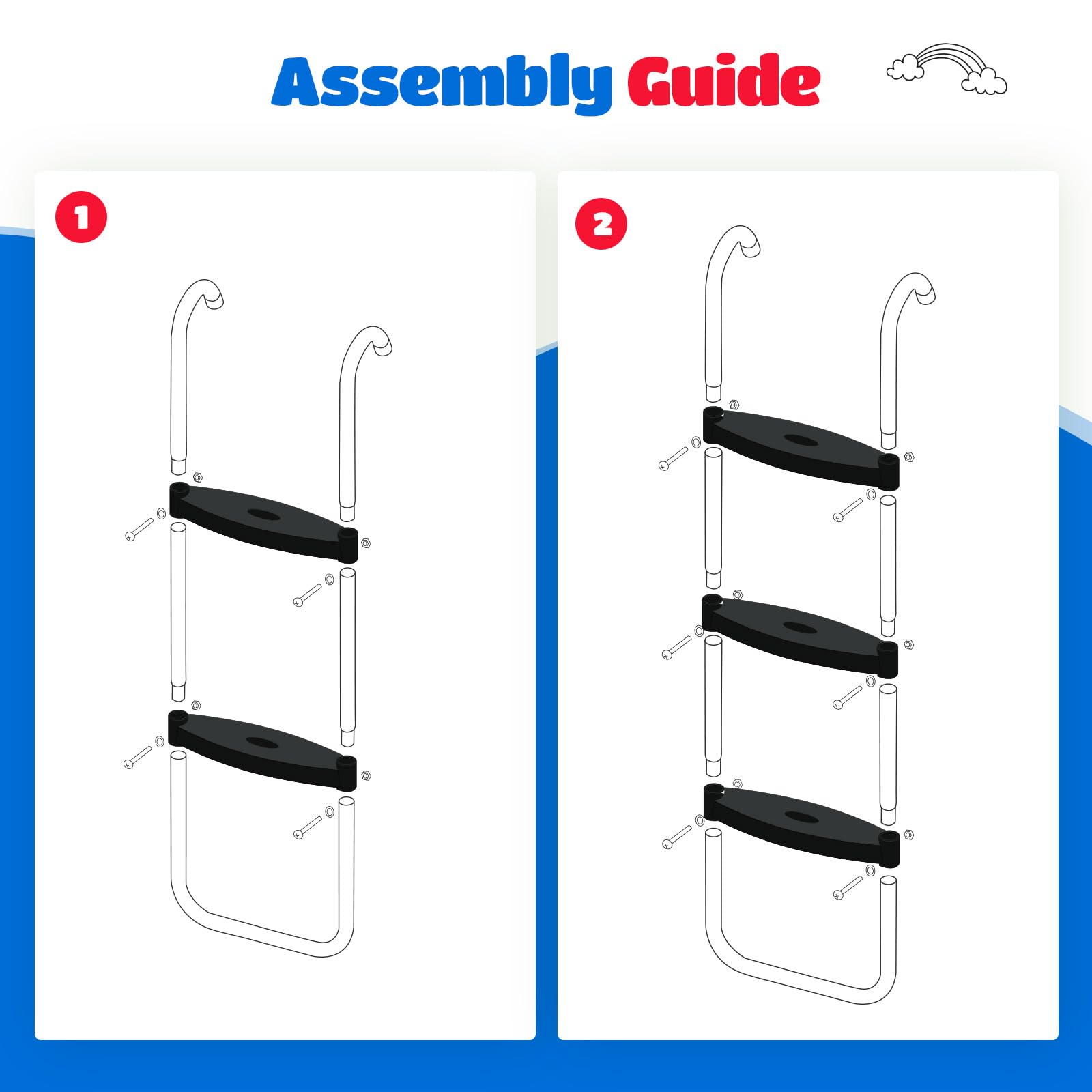 ORCC 300LBS Capacity 3-Step Trampoline Ladder