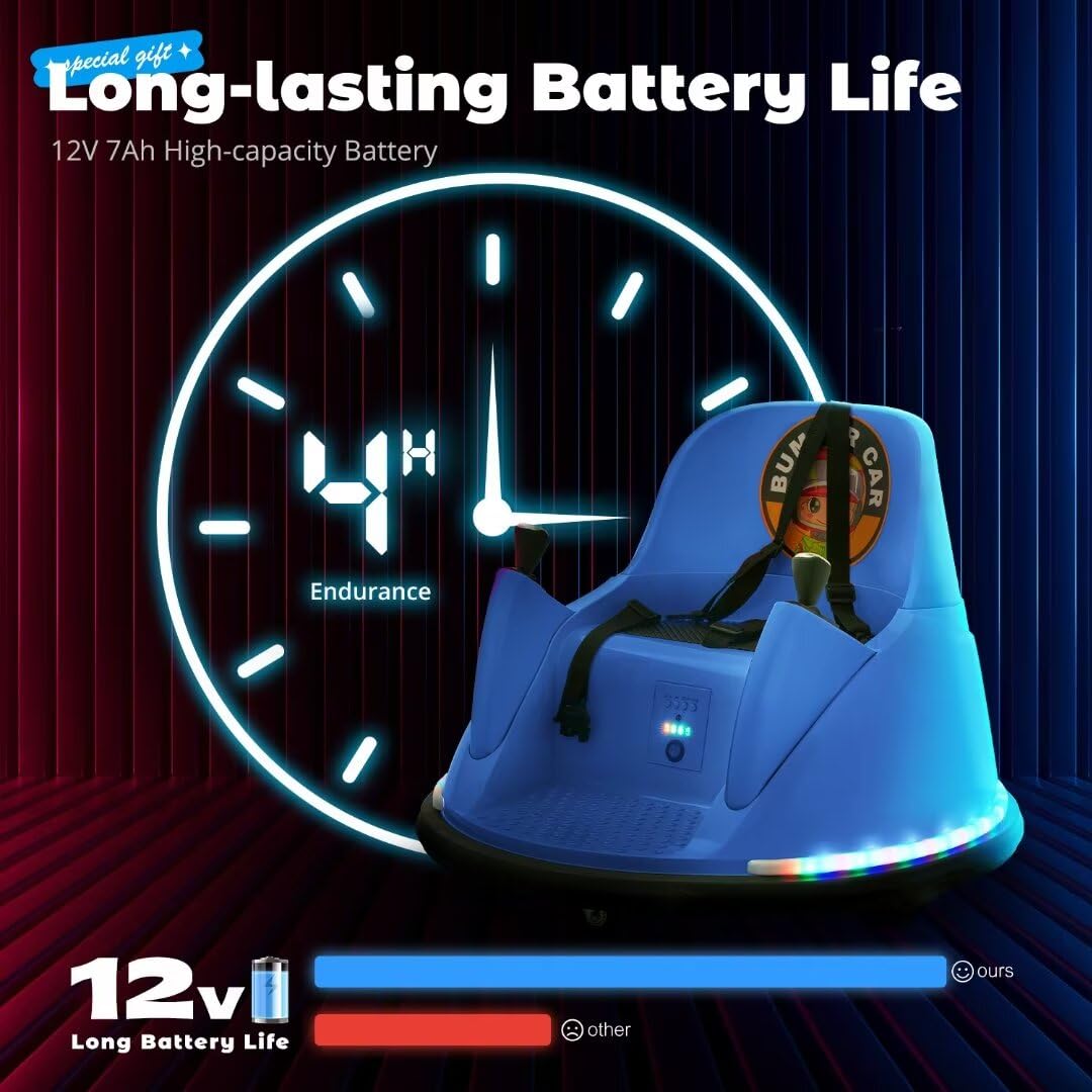 Zupapa 12V Remote Control Bumper Car - Blue