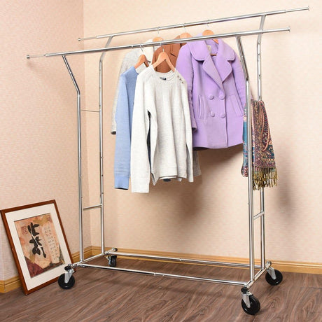 HOKEEPER Collapsible Garment Rack with Shelves