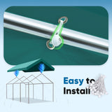 Quictent 10'x20' Carport Replacement Cover with Edge - Green